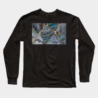 BLU GREEN AGATE Kintsugi Art Long Sleeve T-Shirt